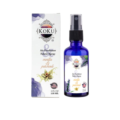 Vanilla Patchouli Air Freshener, Non-Toxic Vanilla Scented Car Fragrance, Essential Oil Spray, Deodorizer Spray For Home and Living