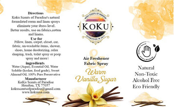 Warm Vanilla Sugar Air Freshener, Essential Oil Spray, Alcohol Free Car Air Freshener, Non Toxic Aromatherapy Spray, Home Spray