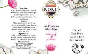 Water Lily Jasmine Air Freshener, Jasmine Room Spray, Home Fragrance, Aromatherapy Spray, Essential Oil Relaxation Spray